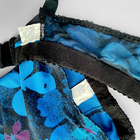 60s Bullet Bra and Girdle Set XS 32A Floral Vintage Lingerie 50s Foundation Wear - Picture 4 of 9